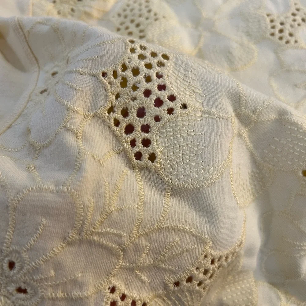 Free People Floral Eyelet Crop Top